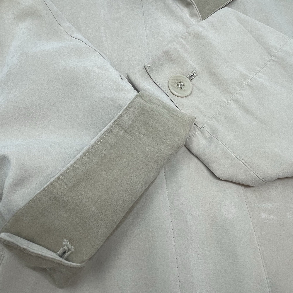 London Fog Womens Barn Chore Coat Jacket Faux Suede Tan Brown Collar Pockets L - Picture 5 of 16